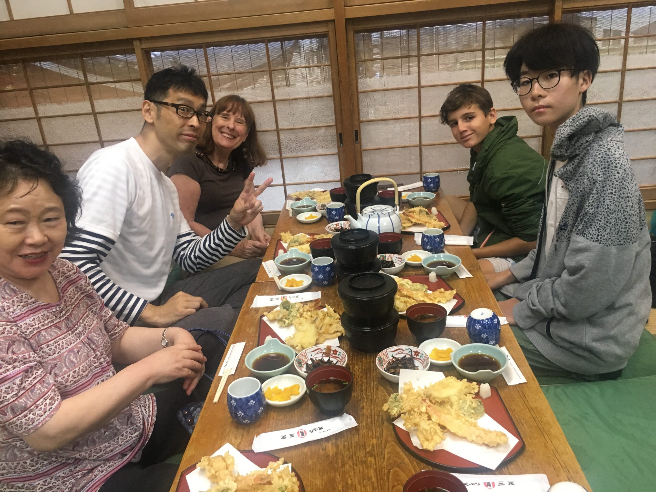 A group of people sharing a meal